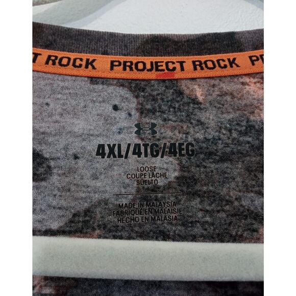 Under Armour Men’s T-Shirt Project Rock Veterans Day Orange Camo Size 4XL - Picture 3 of 13